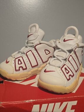 5c US  Nike Kids' White & Red AIR Basketball Shoes